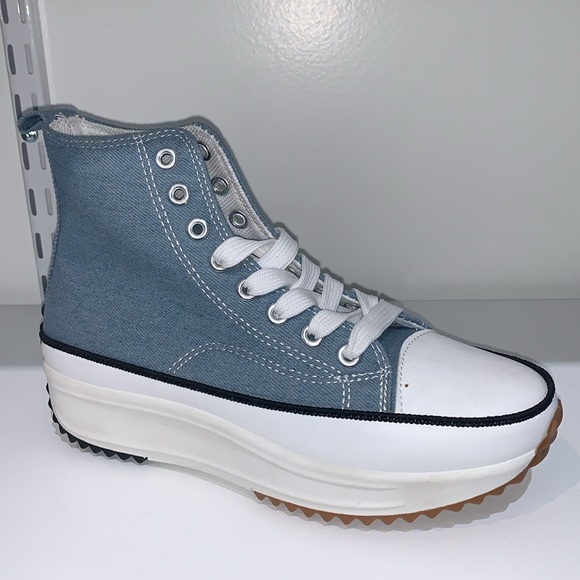 LIGHT BLUE HIGH TOP CANVAS SNEAKERS - Picture 2 of 5